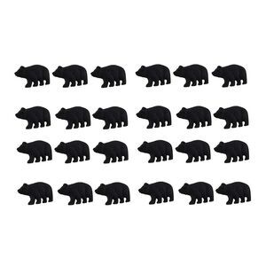 Matte Black Cast Iron Forest Bear Drawer Pull Cabinet Knob Set of 24